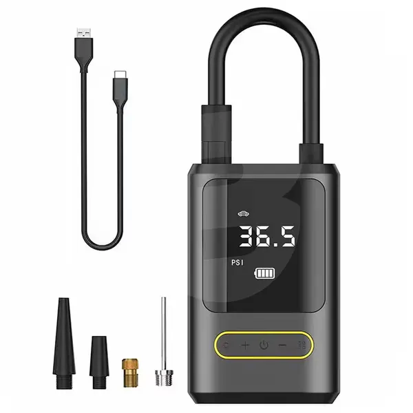 Compresor auto portabil cu acumulator și powerbank, 150 PSI, wireless, afișaj digital
