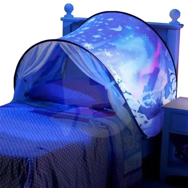 Cort pentru pat copii tip tunel cu design nocturn