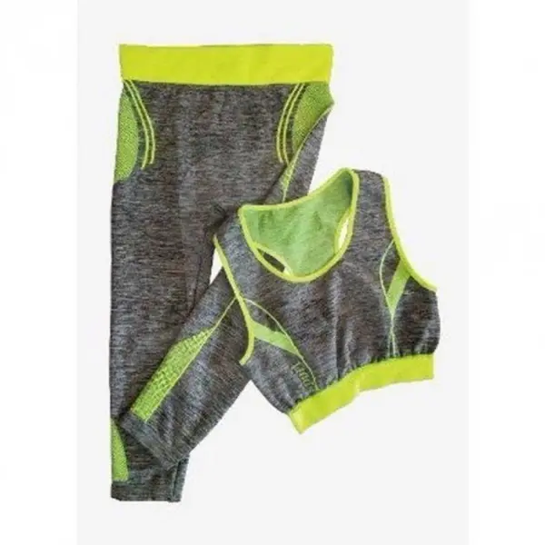 Set sport damă pentru fitness cu bustieră și pantaloni 3/4 elastic