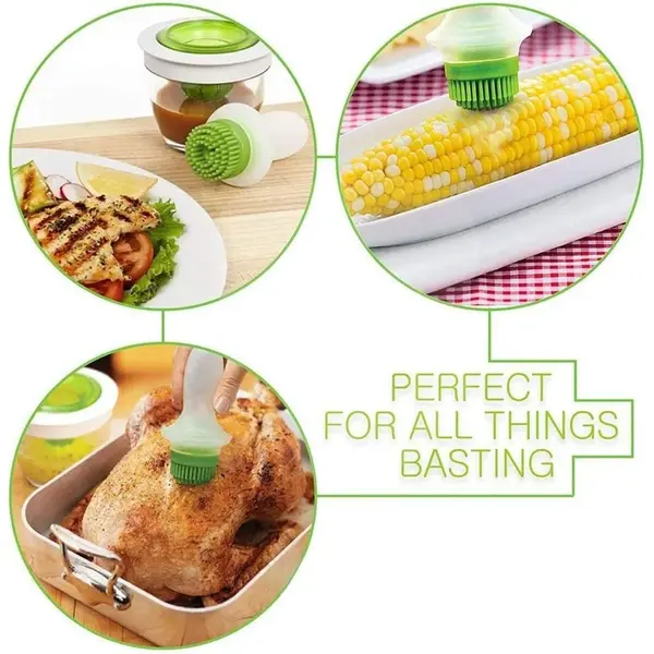 Aplicare ulei cu pensulă din silicon în bucătărie