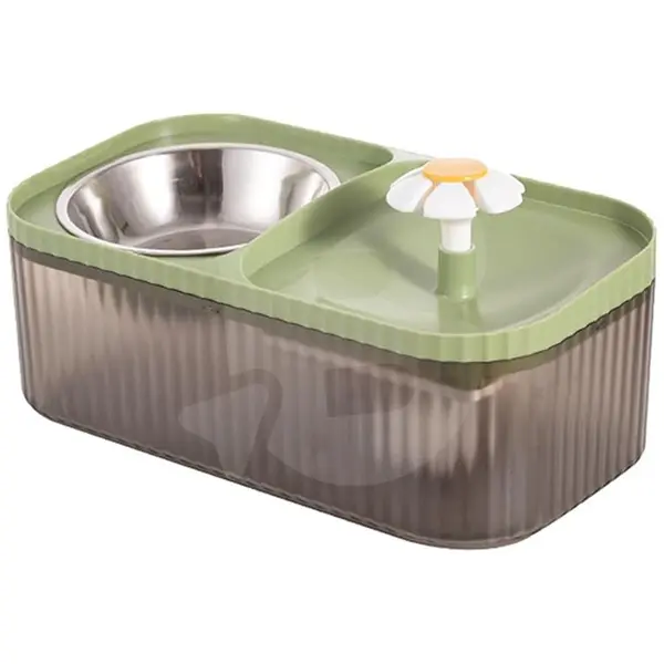 Fântână de apă cu bol inox pentru pisici