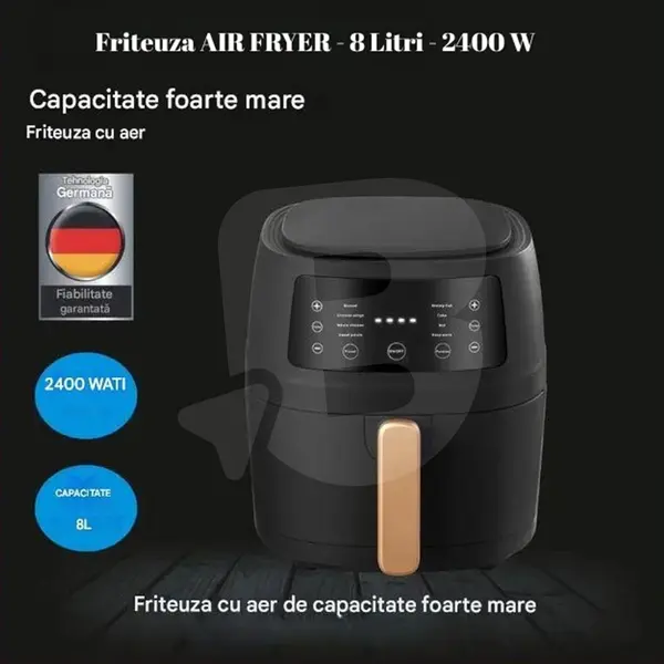Friteuza cu aer cald capacitate mare 8 litri pentru gatit rapid