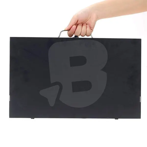 Grătar pliabil tip valiză cu mâner pentru transport