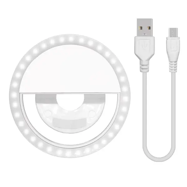 Ring Light LED portabil cu 36 LED-uri, prindere universală și alimentare USB