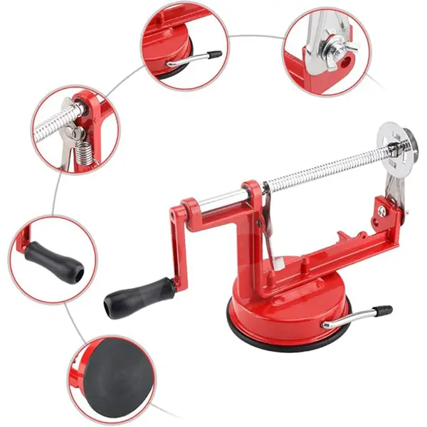 Aparat manual pentru cartofi în spirală cu ventuză