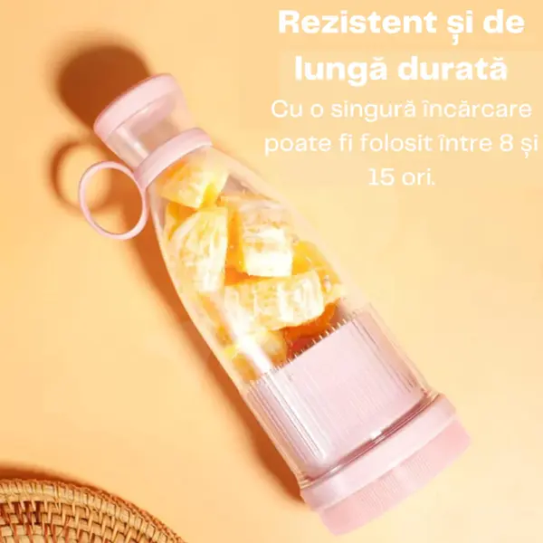 Mini blender portabil cu autonomie mare, încărcare USB și utilizare multiplă la o singură încărcare