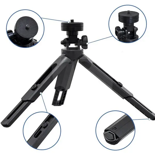 Mini trepied cu filet standard 1/4 inch pentru camere GoPro și camere compacte