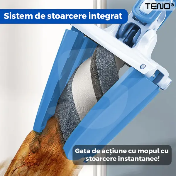 Sistem de stoarcere integrat pentru mop cu cap în formă de X