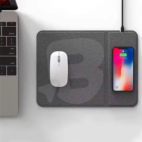 Mousepad pliabil cu zonă de încărcare wireless Qi