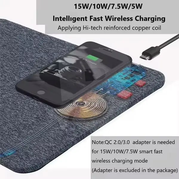 Mousepad cu încărcare wireless rapidă pentru birou
