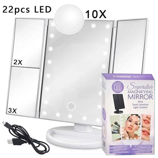 Oglindă cosmetică cu iluminare LED uniformă pentru machiaj