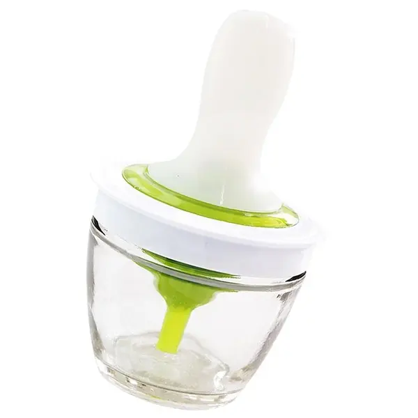 Pensulă cu pompă și peri din silicon pentru ulei cu recipient din sticlă 150 ml