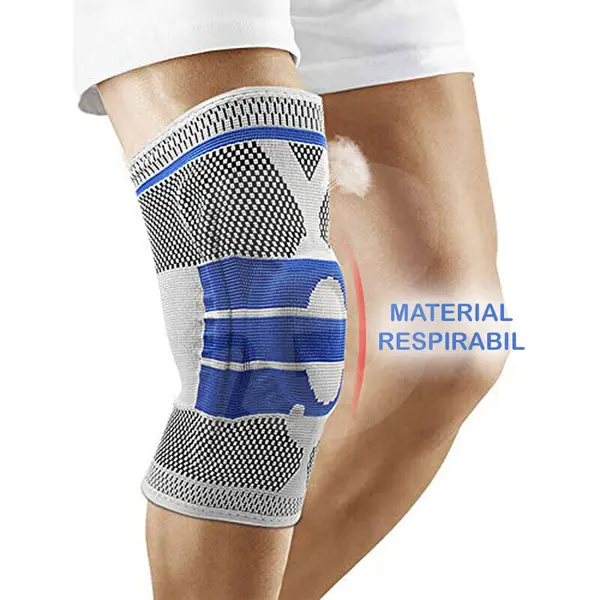 Orteză genunchi cu pernă din silicon pentru protecția rotulei