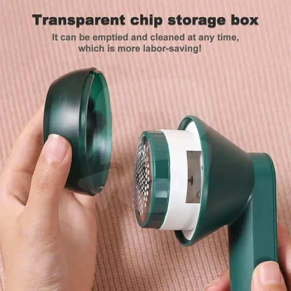 Recipient detașabil transparent pentru colectarea scamelor aparat electric