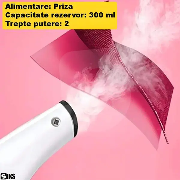 Jet de abur steamer pentru haine cu rezervor de 300 ml