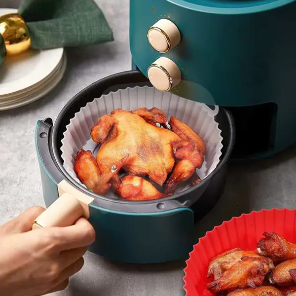 Tavă rotundă silicon pentru friteuză cu aer