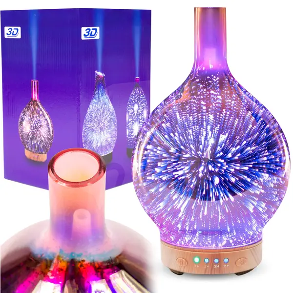 Umidificator de aer Freya cu aromaterapie și iluminare 3D RGB, 24×14×14 cm
