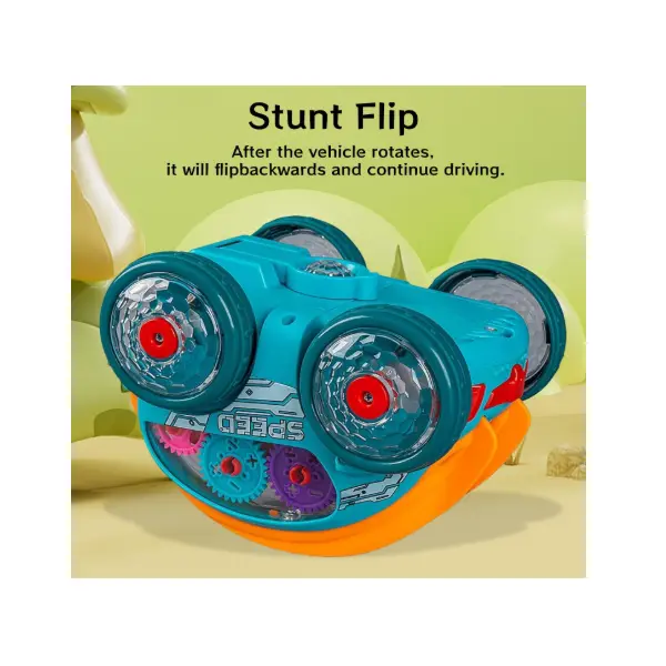 Masina cu lumini si sunete, Jucarie interactiva si distractiva, transparenta, rotativa 360 de grade, care se rostogoleste 6511110046702 CON-234