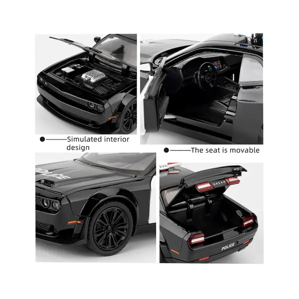Masina metalica Politie , Sunete si lumini, Usile, capota si portbagajul se deschid 6511110049147 CON-159