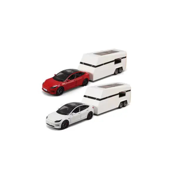 Masini Metalice muzical si lumini Tesla Truck cu Remorca,1:24 6511110052109 CON-254