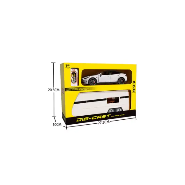 Masini Metalice muzical si lumini Tesla Truck cu Remorca,1:24 6511110052109 CON-254