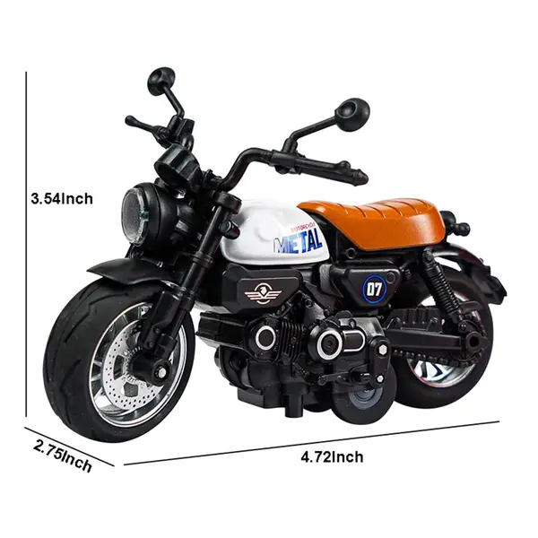 Motocicleta Classical,din metal, cu sunete si lumini, mecanism pull-back, 3 tipuri 6511110047969 CON-72