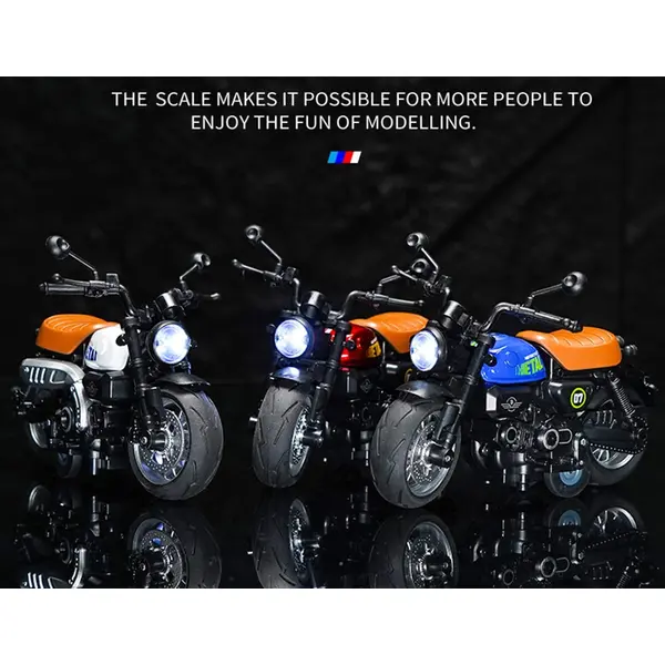 Motocicleta Classical,din metal, cu sunete si lumini, mecanism pull-back, 3 tipuri 6511110047969 CON-72