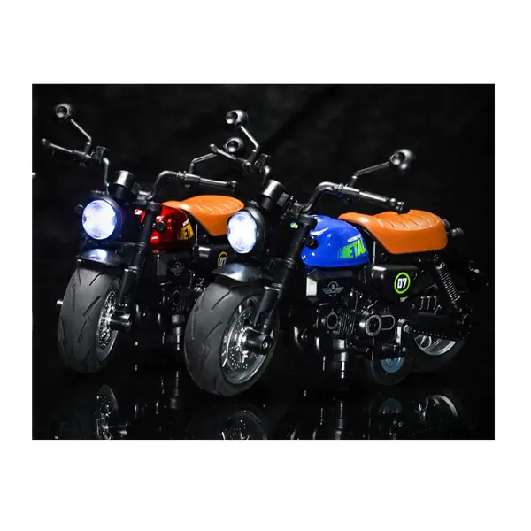 Motocicleta Classical,din metal, cu sunete si lumini, mecanism pull-back, 3 tipuri 6511110047969 CON-72