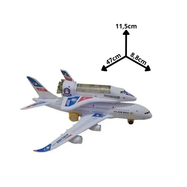 Avion A380 cu Navetă Spațială, Electric, Lumini și Sunete 6511110054837 CON-484