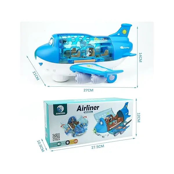 Avion cu Pasageri Lumina si Sunet ,Albastru 6511110044784 CON-318