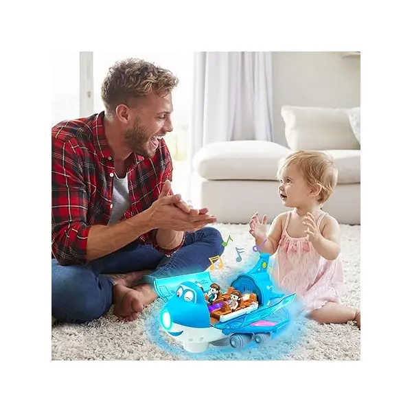 Avion cu Pasageri Lumina si Sunet ,Albastru 6511110044784 CON-318