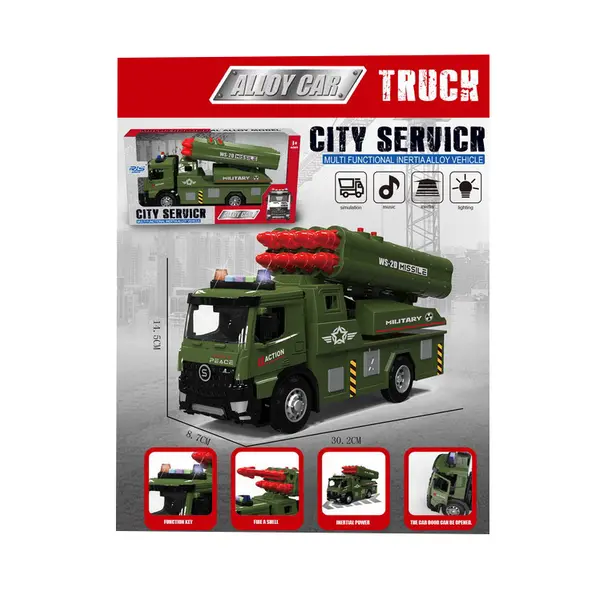 Camion militare cu lansator de rachete cu cabină metalică, Camion militar cu frecare și 8 rachete 6511110052000 CON-311