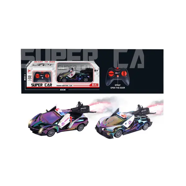 Mașină cu Telecomandă "Super Car" cu Funcție de Spray (Fum) și Uși Deschise din Telecomandă 6511110053496 CON-435