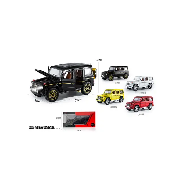 Mașină Metalica G63 1:24 muzicala si lumini 6511110051768 CON-293