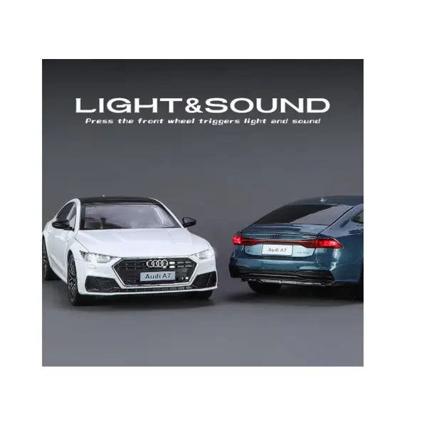 Masina metalica A7, 1:24, directie activa roti fata, suspensii, lumini si sunet 6511110051447 CON-270