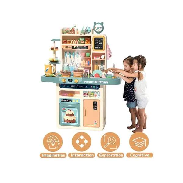 Set de bucătărie 87 buc , Panou cu Butoane Multifuncționale, Lumină, Sunet, Funcții de Abur Real și Accesorii care Își Schimbă Culoarea Incluse 6511110053076 CON-316