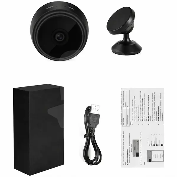 Mini cameră de supraveghere WiFi Full HD 1080p cu LED IR și dimensiuni compacte