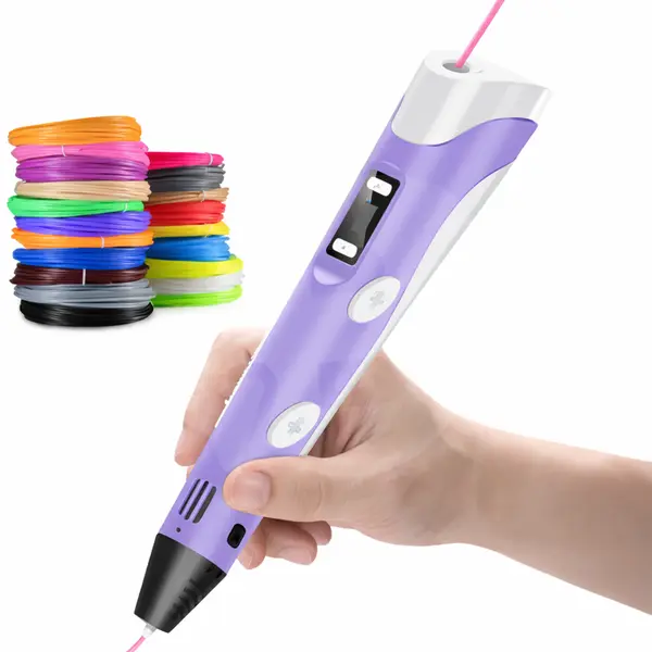 Creion inteligent de imprimare 3D cu afișaj digital și filament PLA inclus