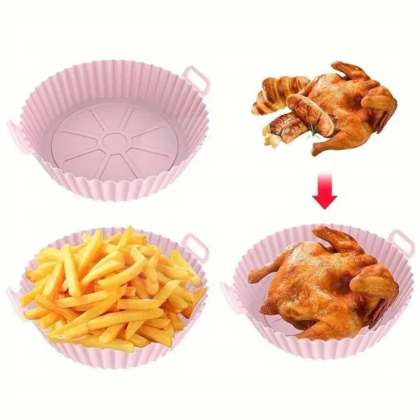 Farfurie din silicon pentru friteuză cu aer cald utilizată pentru cartofi prăjiți și pui