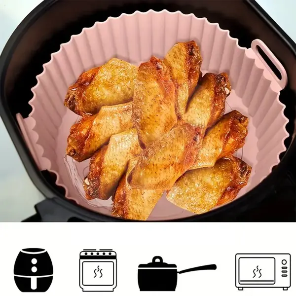 Farfurie din silicon reutilizabilă pentru friteuză cu aer cald cu aripioare de pui