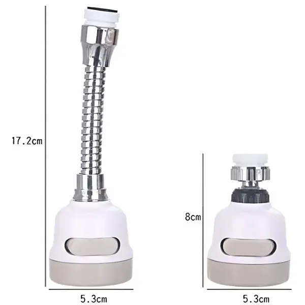 Dimensiuni prelungitor flexibil universal pentru robinet