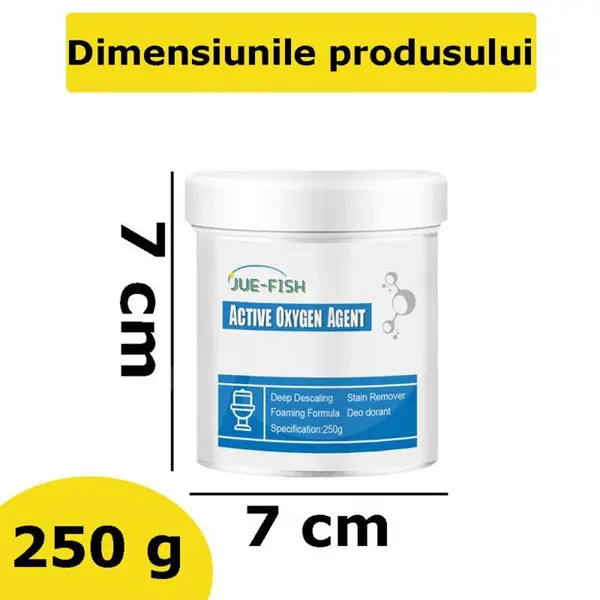 Dimensiunile recipientului cu agent oxigen activ
