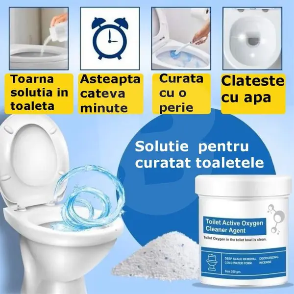 Mod de utilizare agent oxigen activ în toaletă