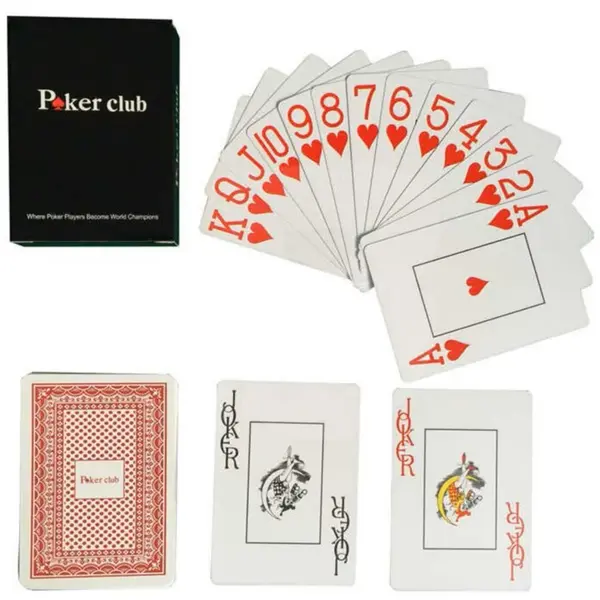 Cărți de Joc Poker Club 100% Plastic – Set Profesional 54 Cărți