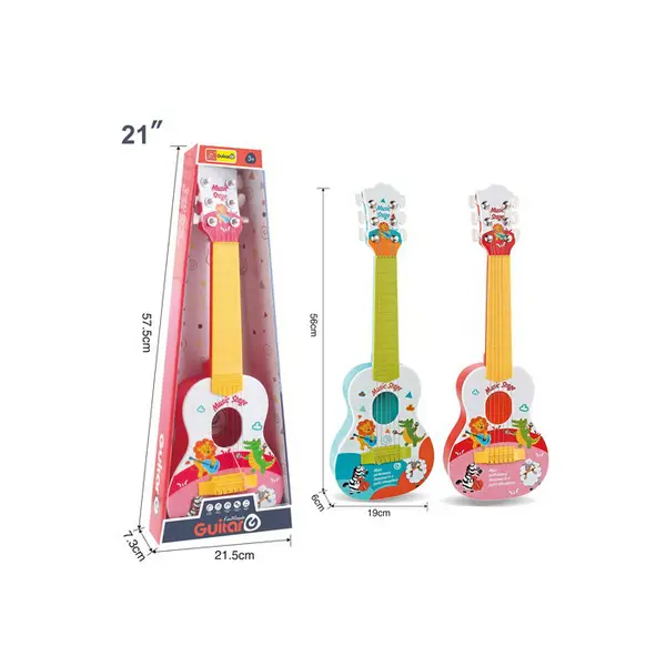 Chitară de Jucărie pentru Copii, Instrument Muzical Educațional, Design Colorat, Lungime 53 cm