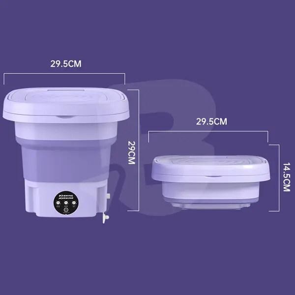 Dimensiuni mașină de spălat portabilă pliabilă 9L desfășurată și pliată