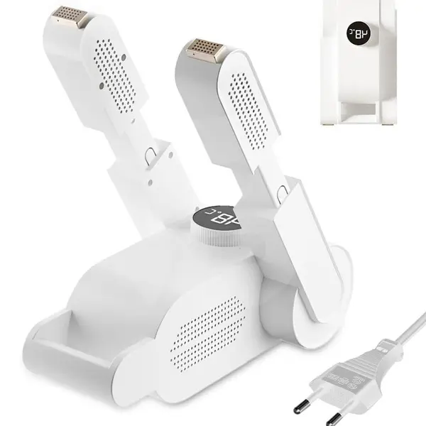 Uscător electric pentru încălțăminte pliabil cu aer cald 360°, funcție UV și temporizator