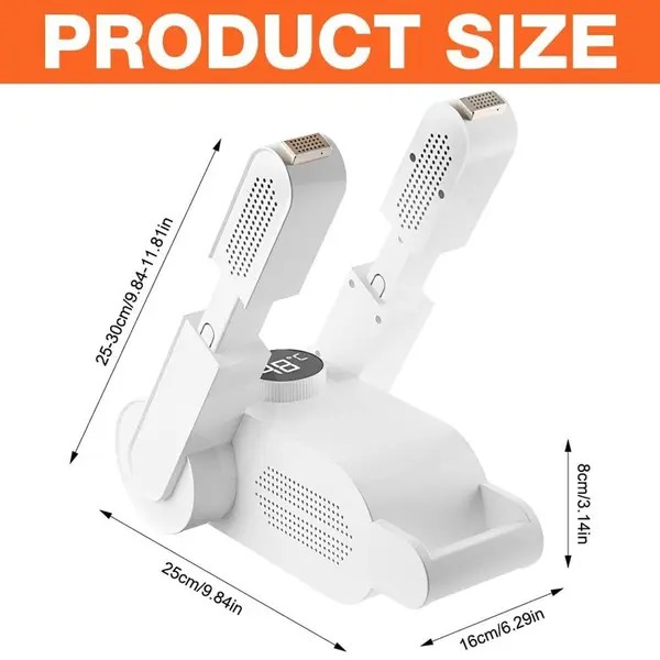 Dimensiuni uscător electric pentru încălțăminte design pliabil