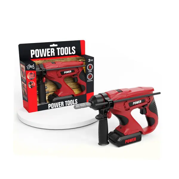 Mașină de găurit jucărie roșie vedere generală