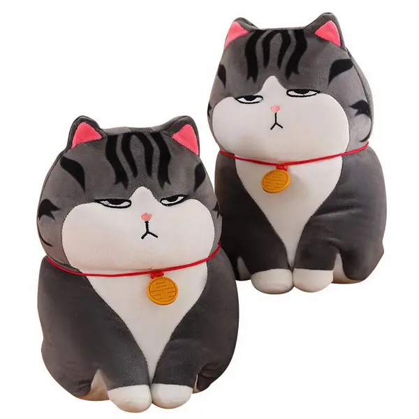 Pisică de Pluș "Misty Grey" – Jucărie Moale din Pluș Premium, Detalii Realiste, 25-30 cm